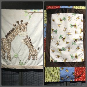 Bundle: 2 Safari Themed Baby Blankets